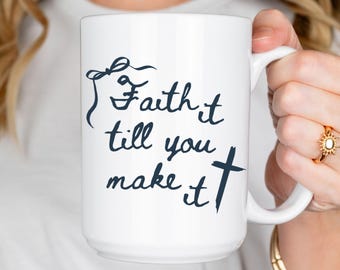 Christian Coffee Mug, Inspirational Gift, Religious Gifts, 15oz Ceramic Tea Cup, Faith Gifts, Jesus Lover Mugs, Bible Verse Scripture Cups