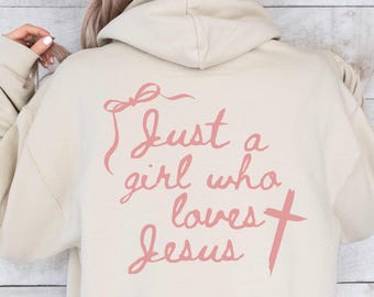 Coquette Christian Hoodie, Jesus Lover Sweatshirt, Bible Verse Sweater, Pink Christianity Gift, Womens Faith Hoodies