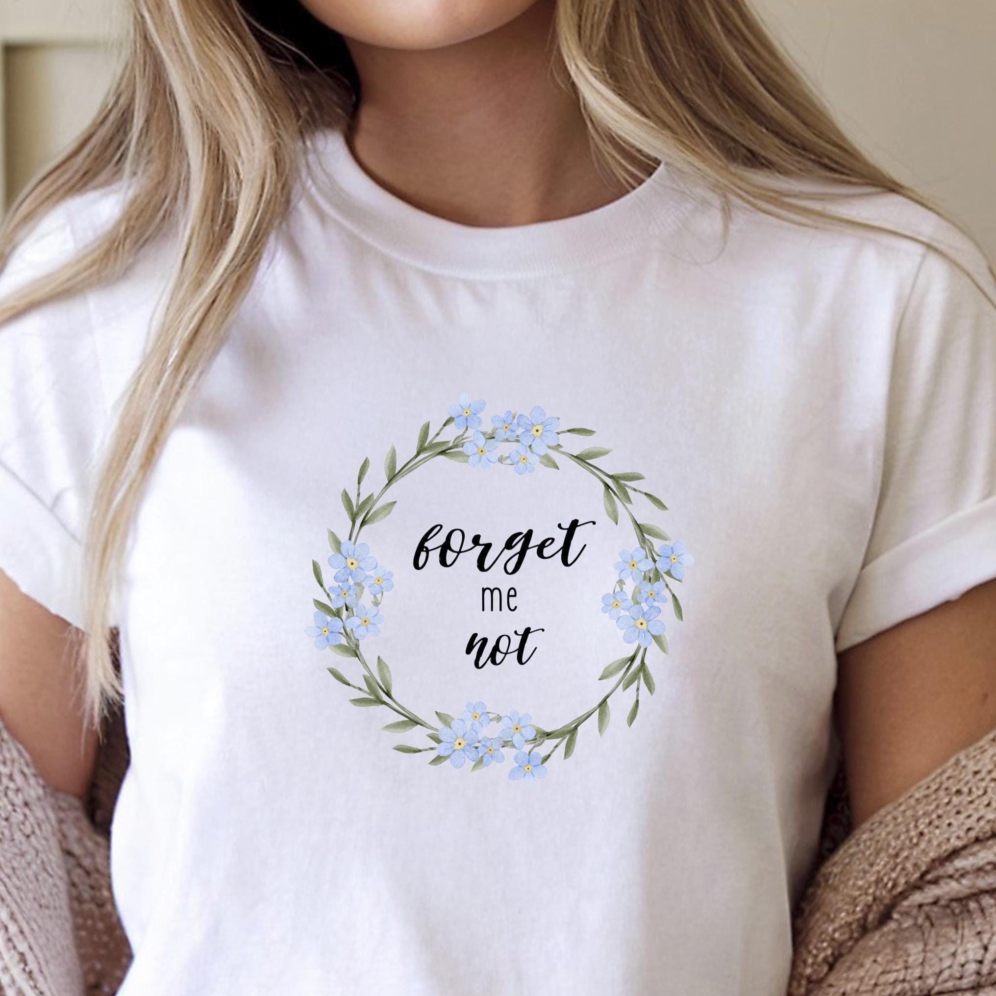 Forget Me Not Flower T-Shirt | Blue Floral Tee | Gift for Gardeners | Romantic Botanical Shirt | Nature Lover Gift | Vintage Aesthetic