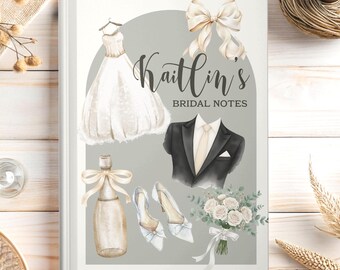 Diario personalizzato con copertina rigida per la pianificazione del matrimonio, regalo di fidanzamento per lei, regalo per la festa nuziale con nome personalizzato per la futura sposa, taccuino per la futura signora