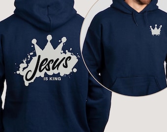 Men's Christian Hoodies Jesus is King Christian Hoodie Bible Verse Hoodies Jesus Hoodie Christian Men Gifts Christian Sweatshirt God