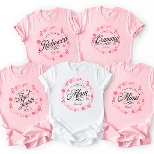 Personalized Breast Cancer Shirt Women, Pink Ribbon Awareness Tshirt, Breast Cancer Shirt Support Team, Fight Cancer Tee, Support Squad Tee
