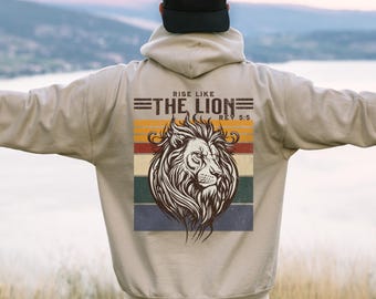 Herren christlicher Hoodies steigen wie der Löwe christlicher Hoodie Bibel Vers Hoodies Jesus Hoodie christliche Männer Geschenke christliches Sweatshirt Gott