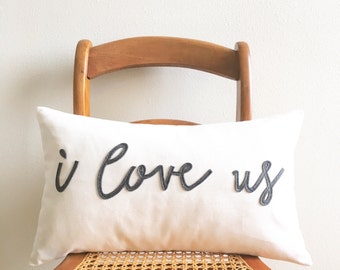 I love us pillow cover, gift for couples, engagement gift, wedding gift, newlywed gift, bridal gift, romantic gift, love pillow, for couples