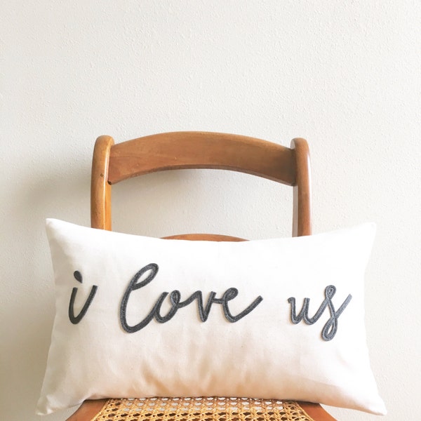 I love us pillow cover, gift for couples, engagement gift, wedding gift, newlywed gift, bridal gift, romantic gift, love pillow, for couples