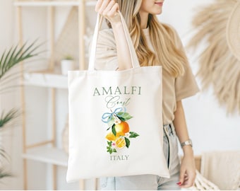 Amalfi Coast Canvas Tote Bag: Italian Travel, Positano Beach