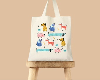 Dog tote bag, dog lover gift, tote bag canvas, canvas tote bag, weekender bag, book bag, mother's day gift, market bag, gift for dog lover