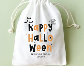 Personalized Halloween Treat Bag: Custom Drawstring Trick-or-Treat Bag