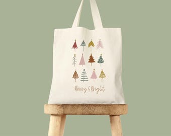 Christmas Tree Tote Bag: Holiday Shopping, Gift Bag