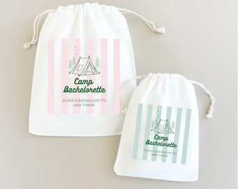 Camp Bachelorette Recovery Kit Drawstring Favor Bag Camping Party Personalized Mini Hungover Survival Bach Favors Bride Weekend Essential