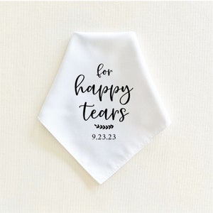 wedding handkerchief, for happy tears handkerchief, gift from bride to father, personalized handkerchief, mother of the bride gift