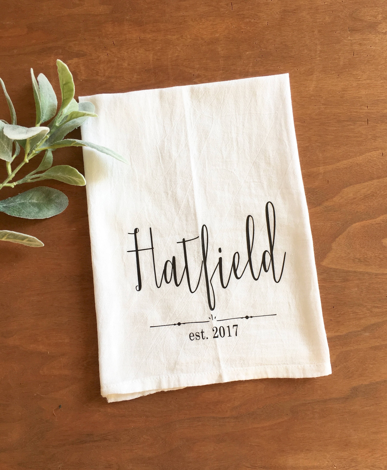 Custom Name Tea Towel Personalized Tea Towel Wedding Gift Gift Etsy