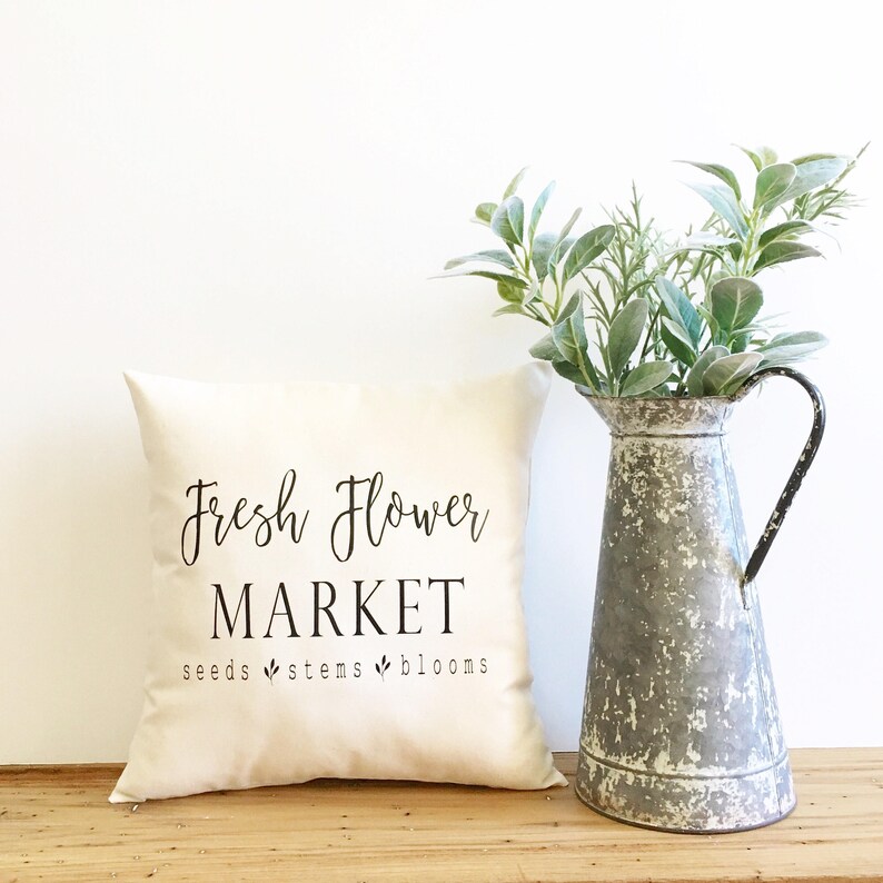 Fresh Flower Market Pillow Cover Farmhouse Style Fixer Upper Etsy