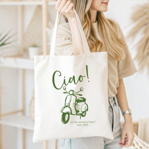 Let the adventure begin Ciao tote bag travel tote bachelorette party bag Ciao honeymoon bag destination wedding gift vacation tote bag