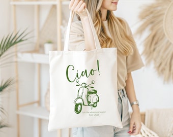 Ciao Italy Travel Tote Bag: Canvas Adventure Bag