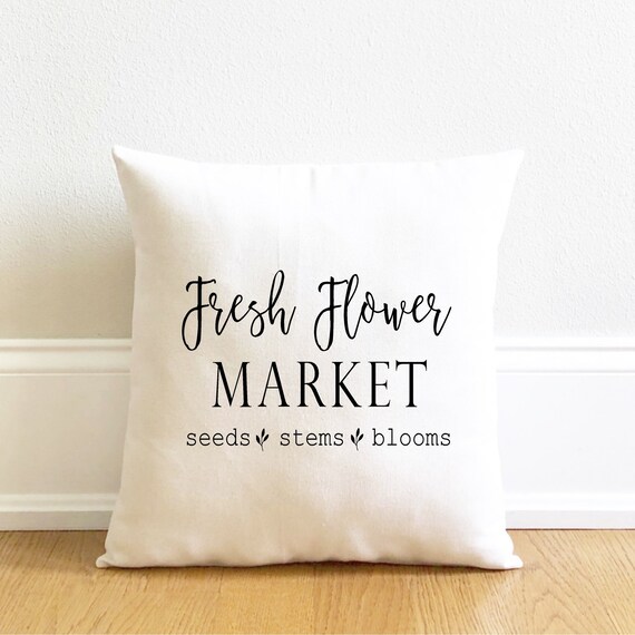Fresh Flower Market Pillow Cover Farmhouse Style Fixer Upper Etsy