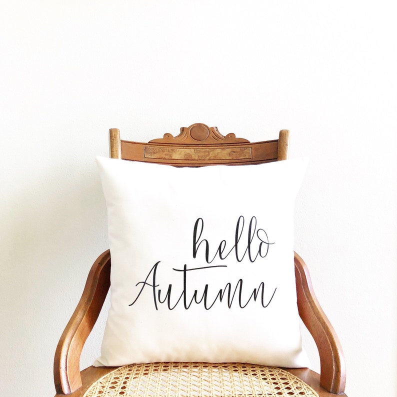 hello autumn pillow cover farmhouse pillow cover fall pillow image 1