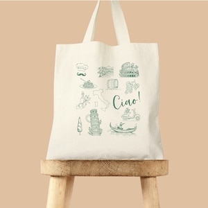 Ciao wedding tote bag, Italian wedding favor, welcome wedding tote, destination wedding, Italy wedding, welcome bag, Italy welcome bag