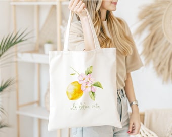 La Dolce Vita Lemon Cotton Canvas Tote Bag