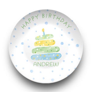 Plato de cumpleaños personalizado, plato para pastel de cumpleaños, regalo de cumpleaños para niños, celebración de niño, recuerdo, vajilla para fiesta infantil, pastel para romper