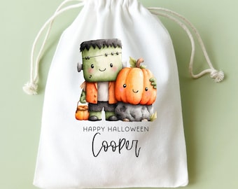 Personalized Halloween Treat Bag: Custom Drawstring Candy Favor Bag