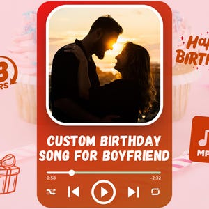 custom Birthday song Gift for Boyfriend, Romantic Surprise for His Birthday, GIFT for Him, gift for couple, custom gift, Gift For Boyfriend
