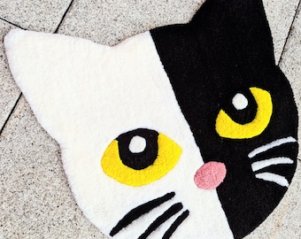 TUFTING RUG, Cat Head Pattern Rug __ CAT / Custom Rug, Tufting Rug