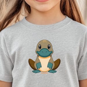 Camiseta unisex infantil con ornitorrinco bebé de dibujos animados - Camiseta infantil de zoológico, estampado de animalito, regalo infantil, camiseta infantil de animales salvajes