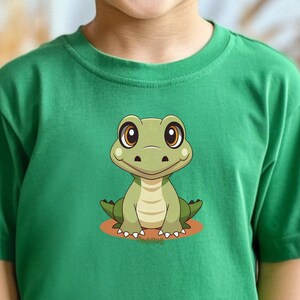 Camiseta unisex infantil de cocodrilo de dibujos animados - Camiseta infantil de zoológico, estampado de animales adorables, camiseta de animales de la selva, regalo para niños, camiseta de animales salvajes