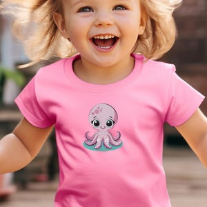 Octopus Cartoon T-Shirt: Unisex Baby & Toddler Clothing