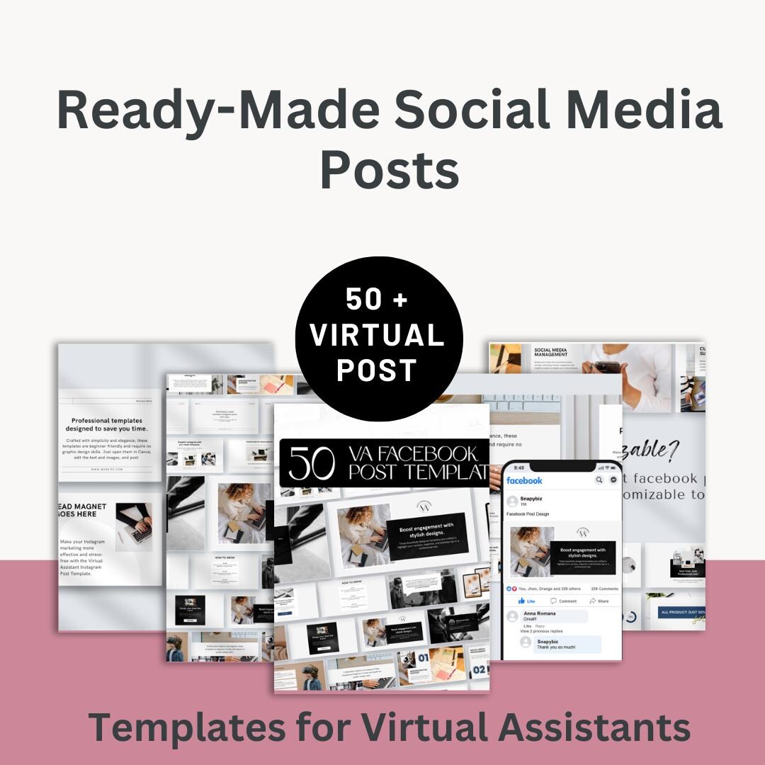 50 Virtual Assistant Facebook Post Templates | VA Social Media Content ...