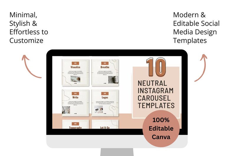 Instagram Carousel Canva Templates – Neutral Marketing Bundle | Social ...