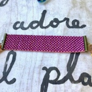 Pretty in Pink Bead Loom Bracelet with Czech Glass
