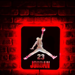 Michael Jordan 23 Led Lighted Sign, Michael Jordan Wall Decor, Home Decor Lightning, Gift for Basketball Fans, NBA Fan Gift, Christmas Gift