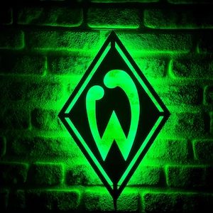 Werder Bremen Led Sign, Werder Bremen Home Decor, Bundesliga team Logo Wood Wall Decor, Handmade Led Sign, Man cave decor, Christmas Gift