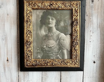 Vintage-Holzrahmen in Schwarz und Gold, Illustration, Dekoration