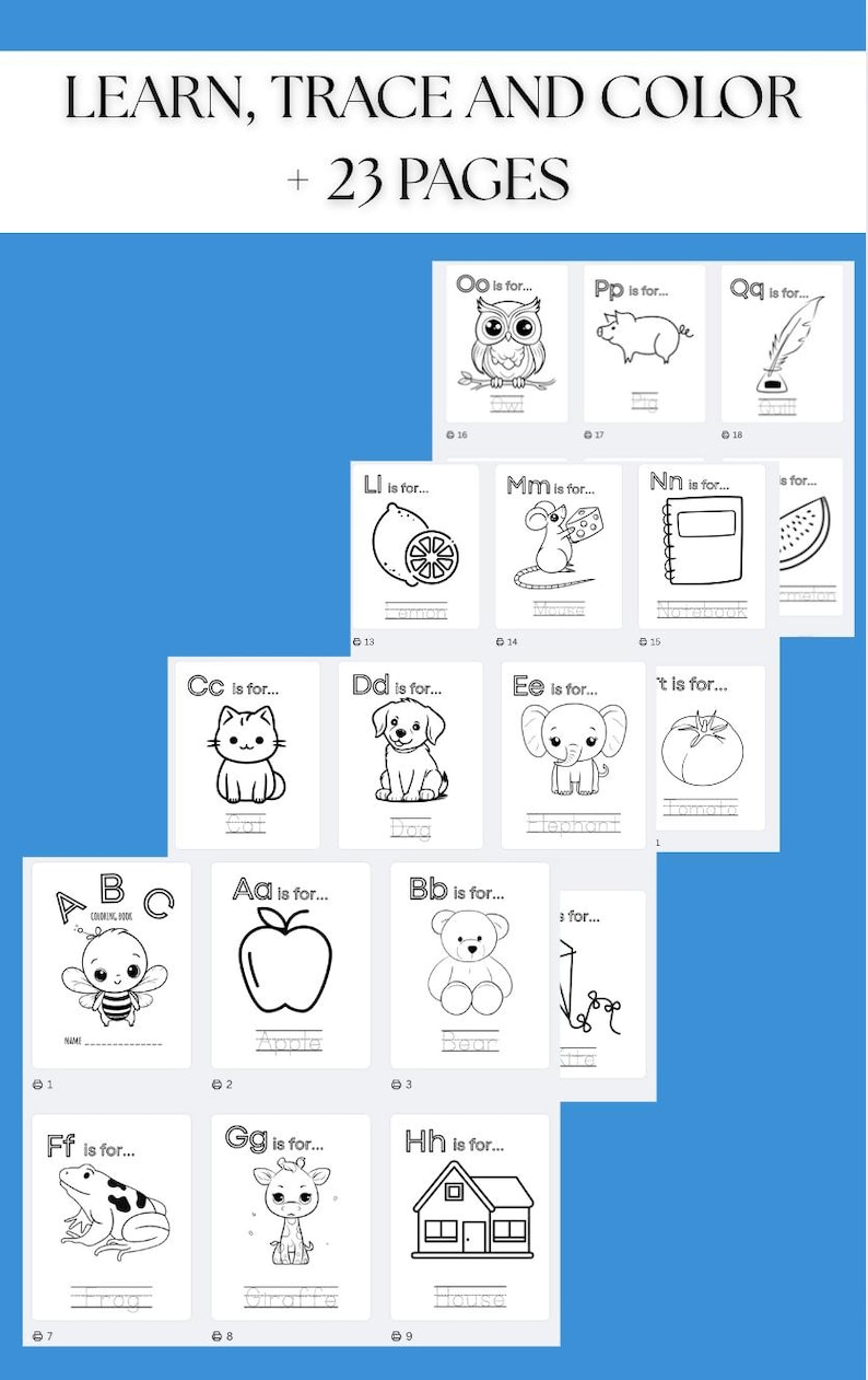 ABC Tracing and Coloring Book | Alphabet Letters Printable for Kids ...