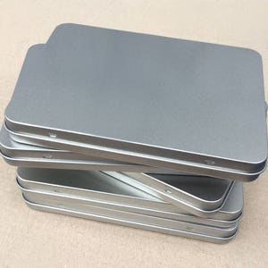 Rectangular Metal Tin, Blank Tin Box, Small Container, 350ml Tin box, A6 Size Tin Box, Tin Box For Craft Supply image 5