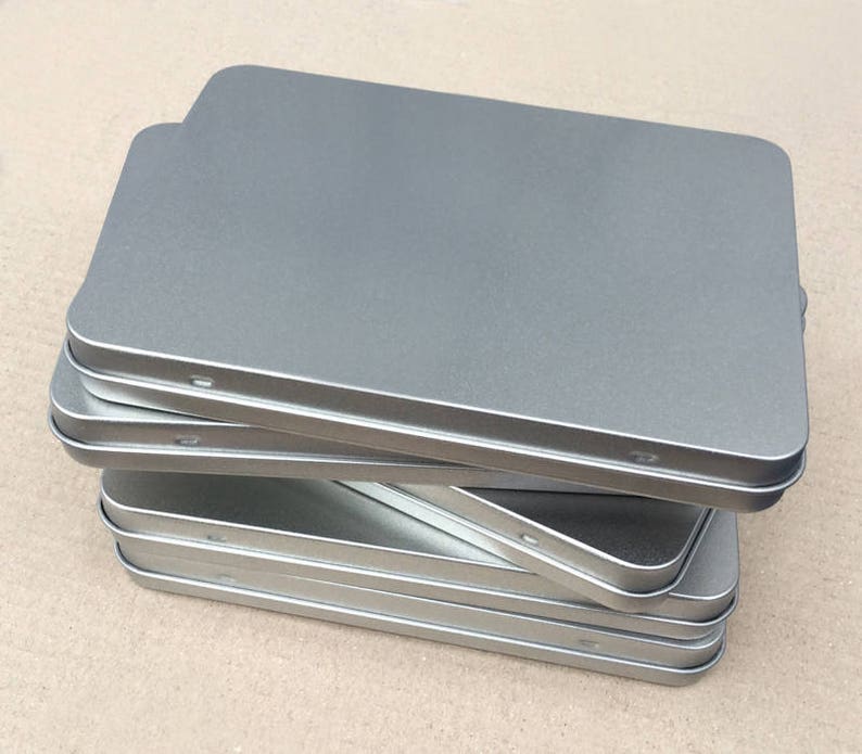 Rectangular Metal Tin, Blank Tin Box, Small Container, 350ml Tin box, A6 Size Tin Box, Tin Box For Craft Supply image 5