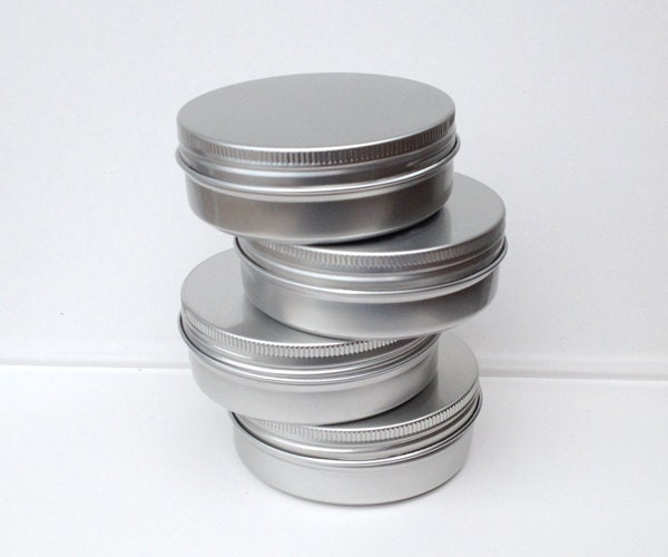Small Metal Tins, Round Tin Box, 100ml Screw Lidded, Aluminium