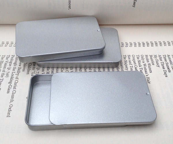 40ml Sliding Lid Tins Rectangular Metal Tins Small Etsy