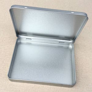 Rectangular Metal Tin, Blank Tin Box, Small Container, 350ml Tin box, A6 Size Tin Box, Tin Box For Craft Supply image 2
