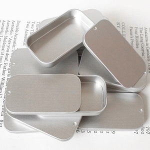 Mini Sliding Lid Tins, 20ml Jewellery Box, Candle Tin, DIY Container, Blank Tin Box image 3