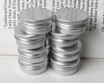 Small Metal Tins, Blank Round Silver Colour, 10ml Screw Lidded, Small Storage For DIY Project