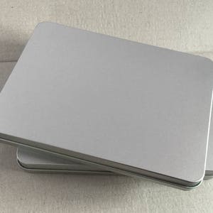 Rectangular Metal Tin, Blank Hinged Tin, Colour Silver 450ml Tin box, One Tin Box, Tin Box For Craft Supply