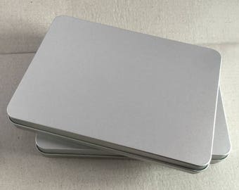 Rectangular Metal Tin, Blank Hinged Tin, Color Silver 450ml Tin box, One Tin Box, Tin Box For Craft Supply