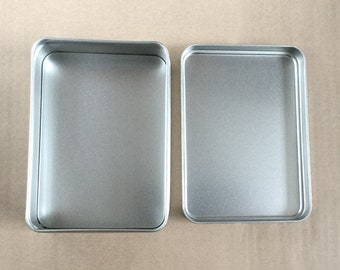 Double Playing Card Box, Poker Card Box, Rectangular Metal Tins, Blank Tins, Colour Silver 300ml Tin Box, Organising Box