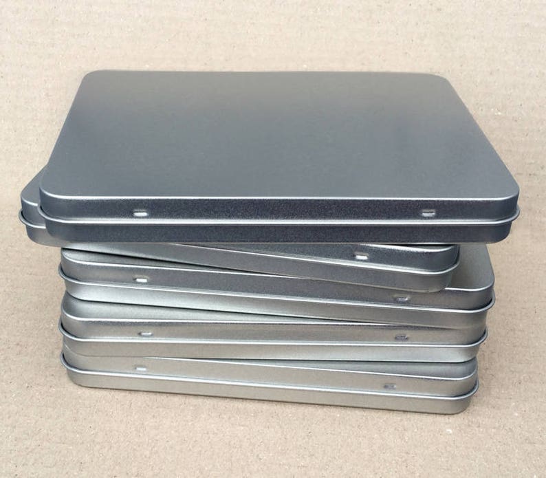 Rectangular Metal Tin, Blank Tin Box, Small Container, 350ml Tin box, A6 Size Tin Box, Tin Box For Craft Supply image 6