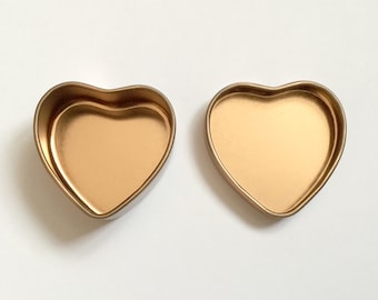 Heart Shape Tin Box in Rose Gold Colour, Small Jewelry, Candle & Balm Container