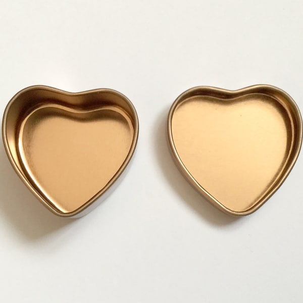 Small Heart Tin in Rose Gold Colour, Jewelry Box, Candle Tin, DIY Container, Blank Storage Box